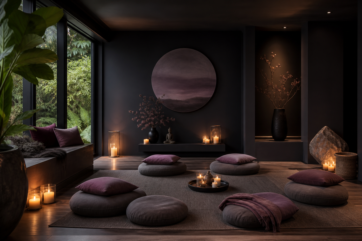 Spinalfaunaiu peaceful meditation studio interior